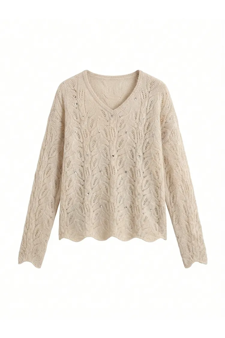 Women's V-Neck Slim Cashmere Sweater