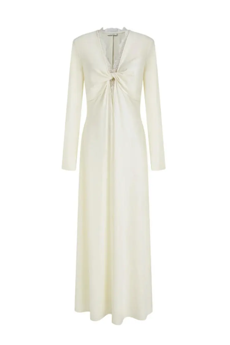 여성용 레이스 스플라이스 맥시 드레스